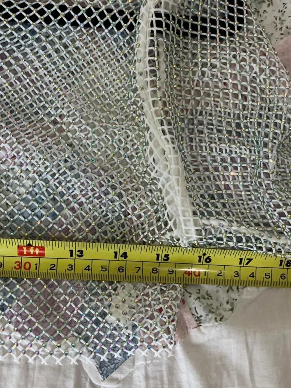 Free People Siren Mesh Bolero sheer fishnet mesh rhinestone sparkle top